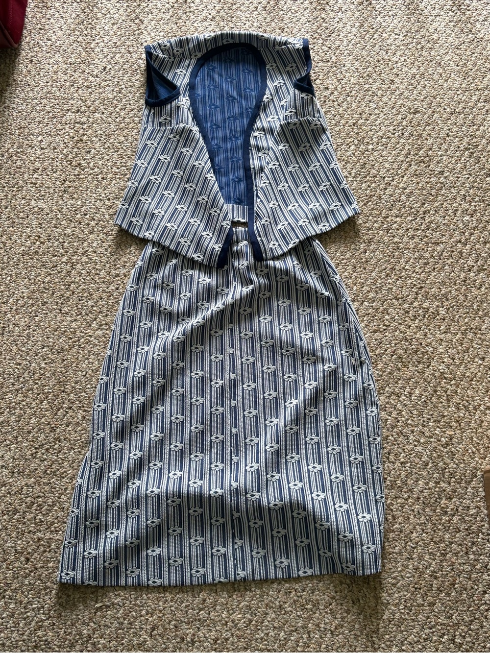 Unlisted Blue and White Patterned Jumpsuit